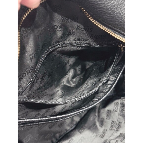 Michael By Michael Kors Black Pebble Leather Backpack Gold Hardware - Picture 16 of 16